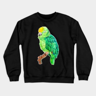 Cute and Sleepy Watercolor Parrot Crewneck Sweatshirt